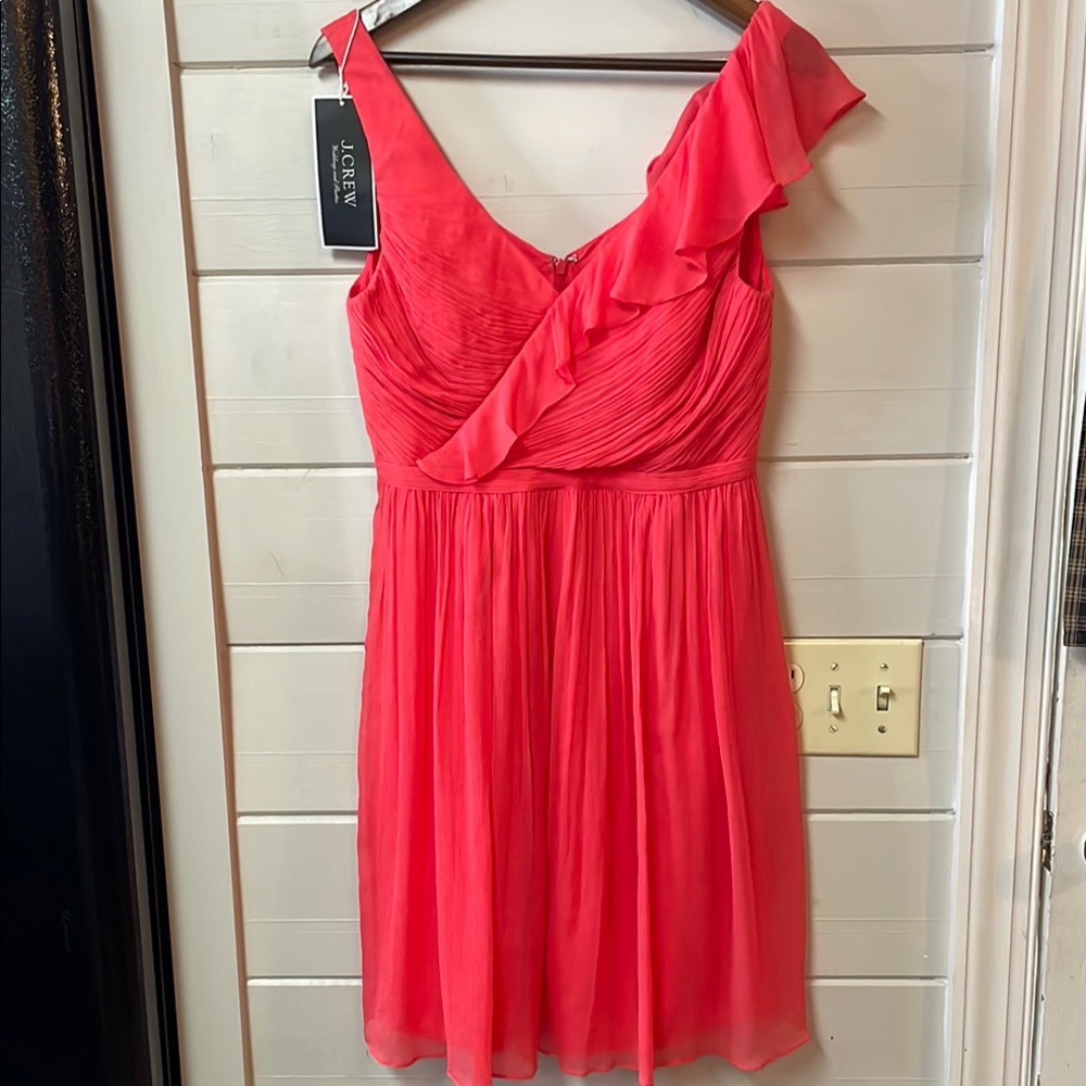 J.Crew Serena Silk Chiffon Bridesmaids Dress Size 12P.